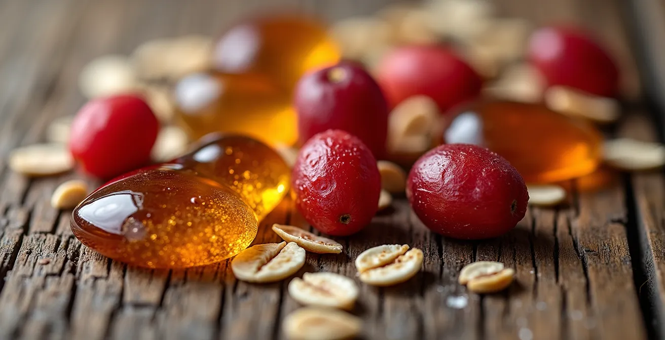 Ingrédients cosmétiques naturels du Canada incluant érable, canneberge et avoine