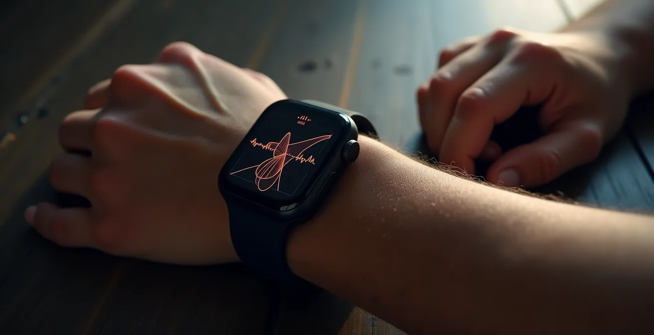 Athlète canadien consultant sa montre intelligente pour mesurer sa VFC