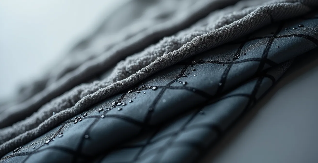 Système des trois couches de vêtements techniques pour la course hivernale