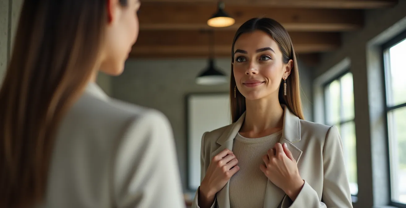 Combinaison de veston de créateur montréalais avec des basiques pour le bureau